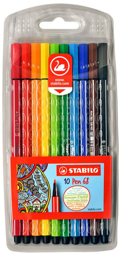 STABILO Pen 68 Multicolor Pack of 10