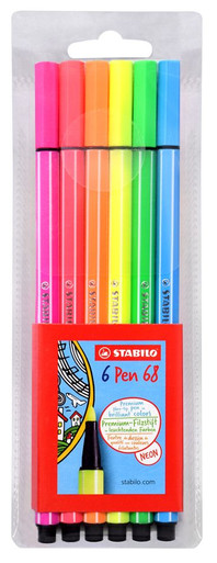 STABILO Pen 68 Pack of 6 Neon Colors