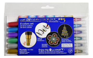 Zig Clean Color Dot Single-Ended Highlight Colors Set of 6