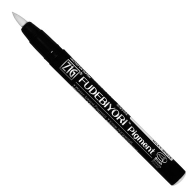 Zig Fudebiyori Pigment White Brush Pen