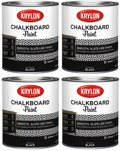 Krylon K05223000 Chalkboard Paint Special Purpose Brush-On, Black, Quart, 1  Quarts (Pack of 1) - Spray Paints 