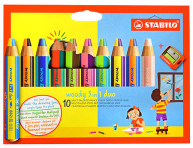 Stabilo Woody 3 in 1 Pencil - Pack of 5 / 310 Red