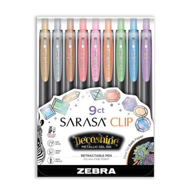 SarasA Zebra Sarasa Clip Gel Pen - Decoshine - 10 Color Set