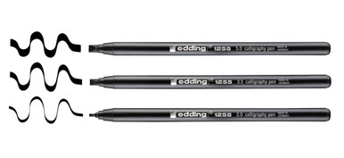 edding 1255 Calligraphy Pen Black 3-Pack | Marker Supply