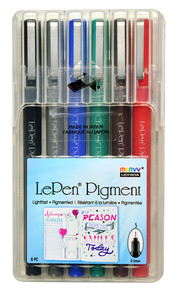Marvy, Uchida, Le Pen, LePen, Felt Tip Pens, Dark Color, Medium Point,  .3mm,10 Count