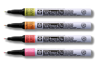 Sakura Pen-Touch Paint Markers - Fluorescent Colors, Medium Tip, Set of 4, BLICK Art Materials