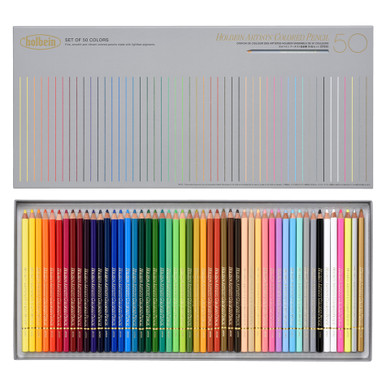 Holbein Artists' Colored Pencil Set of 50 Basic Colors | Marker Supply