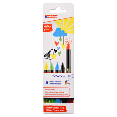 edding 1200 Glitter Color Pens Basic Set of Marker Supply