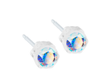 Bezel Rainbow Stud Earrings - 4mm Bezel Rainbow Stud Earrings - 4mm