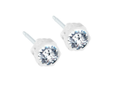 Clear Bezel Crystal Stud Earrings - 6mm Clear Bezel Crystal Stud Earrings - 6mm