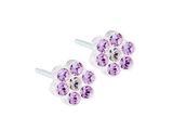 Violet/Crystal Daisy Stud Earrings - 5mm Violet/Crystal Daisy Stud Earrings - 5mm