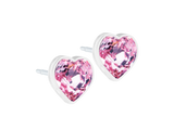Light Rose Heart Stud Earrings - 6mm Light Rose Heart Stud Earrings - 6mm