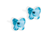 Aquamarine Butterfly Stud Earrings - 5mm