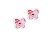 Light Rose Butterfly Stud Earrings - 5mm