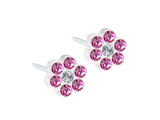 Rose/Crystal Daisy Stud Earrings - 5mm Rose/Crystal Daisy Stud Earrings - 5mm