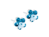 Aquamarine Flower Stud Earrings - 6mm Aquamarine Flower Stud Earrings - 6mm