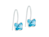 Aquamarine Butterfly Dangle Earrings - 5mm Aquamarine Butterfly Dangle Earrings - 5mm
