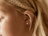 White Pearl Earrings - 5mm