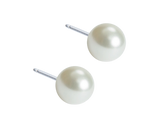 White Pearl Earrings - 6mm White Pearl Earrings - 6mm