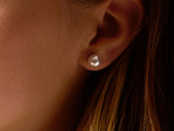 White Pearl Earrings - 8mm