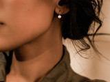 Bezel Crystal Dangle Earrings - 5mm