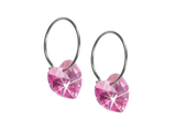 Rose Heart Earrings - 10mm Rose Heart Earrings - 10mm