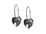 Black Diamond Heart Earrings - 10mm Black Diamond Heart Earrings - 10mm