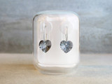 Black Diamond Heart Earrings - 10mm Black Diamond Heart Earrings - 10mm