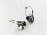 Black Diamond Heart Earrings - 10mm Black Diamond Heart Earrings - 10mm