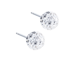 Natural Titanium Crystal Ball Stud Earrings - 6mm