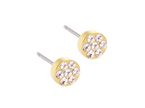 Gold Titanium Brilliance Plenary Crystal Stud Earrings - 5mm
