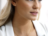 Gold Titanium Brilliance Plenary Crystal Stud Earrings - 5mm