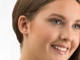 Silver Titanium Tiffany White Stud Earrings - 4mm Silver Titanium Tiffany White Stud Earrings - 4mm