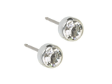 Silver Titanium Bezel Crystal Clear Stud Earrings - 5mm Silver Titanium Bezel Crystal Clear Stud Earrings - 5mm