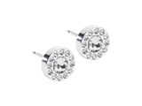 Silver Brilliance Halo Crystal Stud Earrings - 8mm Silver Brilliance Halo Crystal Stud Earrings - 8mm