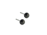 Black Ball Stud Earrings - 4mm