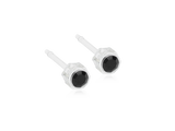 Bezel Jet Stud Earrings - 4mm Bezel Jet Stud Earrings - 4mm