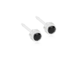 Bezel Jet Stud Earrings - 4mm