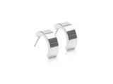 Silver Titanium Chunky Curved Earrings - 15 mm Silver Titanium Chunky Curved Earrings - 15 mm