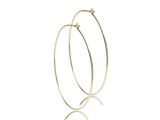 Gold Titanium Hoop Earrings - 35 mm