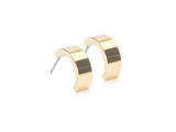 Gold Titanium Chunky Curved Earrings - 15 mm