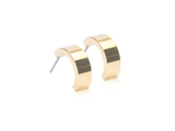 Gold Titanium Chunky Curved Earrings - 15 mm Gold Titanium Chunky Curved Earrings - 15 mm