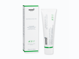GEHWOL Refreshing Gel 75ml with peppermint oil, menthol, urea, and glycerin to cool tired feet, provide instant comfort, deeply hydrate, and help maintain long-lasting freshness without a greasy residue