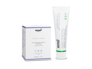GEHWOL Health Vitality Bath to soften calluses and hydrate feet, paired with GEHWOL Health Refreshing Gel for cooling and comfort feet