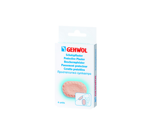 GEHWOL Protective Plaster Oval 4 pieces soft moleskin adhesive pads to prevent pressure pain, reduce friction, and protect skin