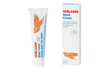 GERLASAN Hand Cream 75ml to deeply moisturize and soften dry, rough hands while providing hydration and a smooth, velvety feel.