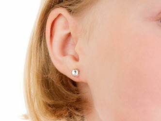 Clear Bezel Crystal Stud Earrings - 6mm