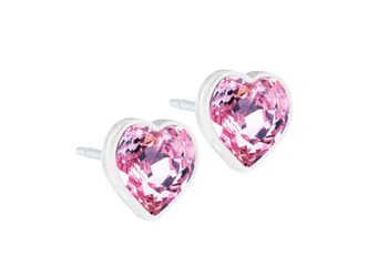 Light Rose Heart Stud Earrings - 6mm Light Rose Heart Stud Earrings - 6mm