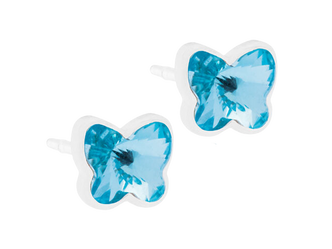 Aquamarine Butterfly Stud Earrings - 5mm Aquamarine Butterfly Stud Earrings - 5mm