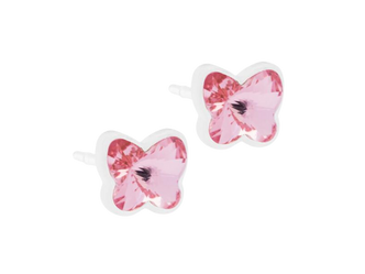 Light Rose Butterfly Stud Earrings - 5mm Light Rose Butterfly Stud Earrings - 5mm